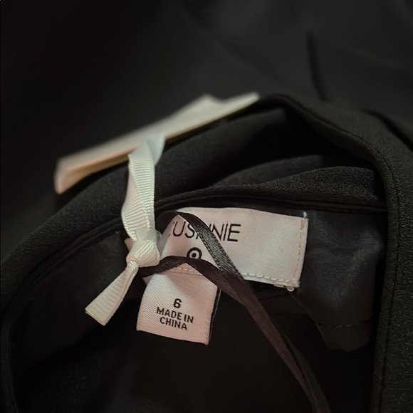 NWT CUSHNIE Black Slip Dress Size 6 - Bow at Back Neck - Picture 8 of 8